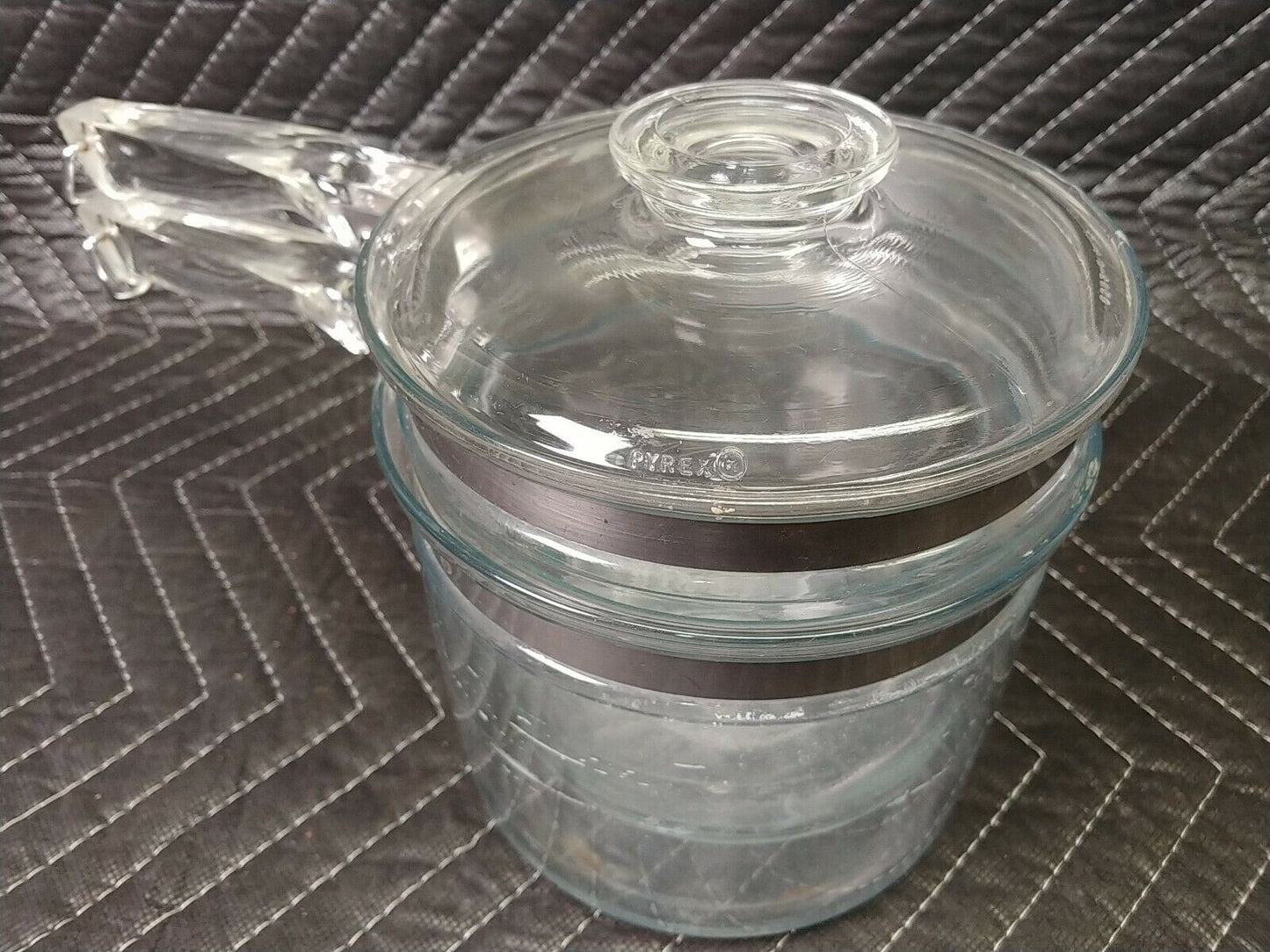 PYREX FLAMEWARE GLASS DOUBLE BOILER + INSERT & LID 6283 - USA 6283 1 1/2 Qt
