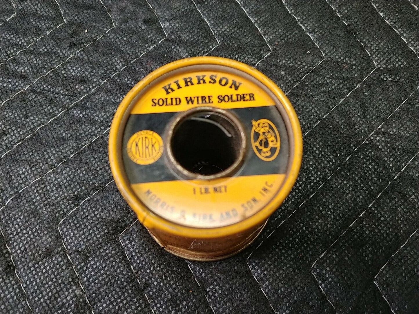 Vintage 1970 Kirkson Solid Wire Solder 1 LB Net Manufacturer Morris P. Kirk Inc