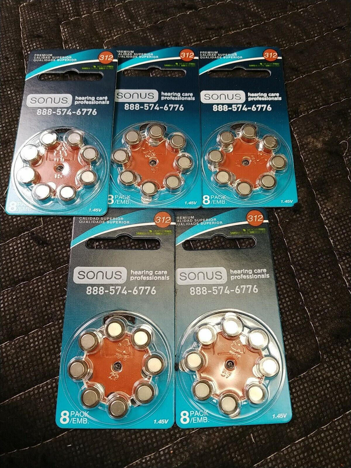 Sonus Extra Hearing Aid Batteries Size 312 (40 Batteries) Exp: 10/2021 PC312-8ZM
