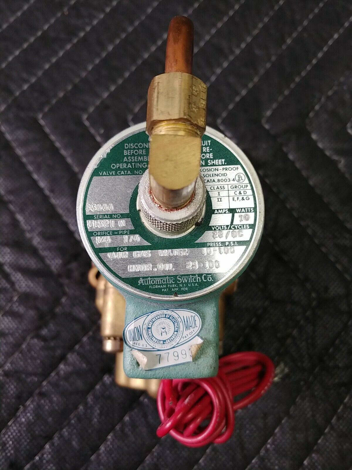 1/4" ASCO Valve 83444 4-Way Threaded Piston Poppet Solenoid Valve NOS - 28V DC