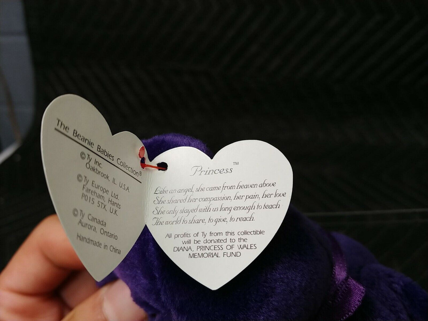 1997 Ty Beanie Baby 1997 Edition Princess Diana - China - No Space