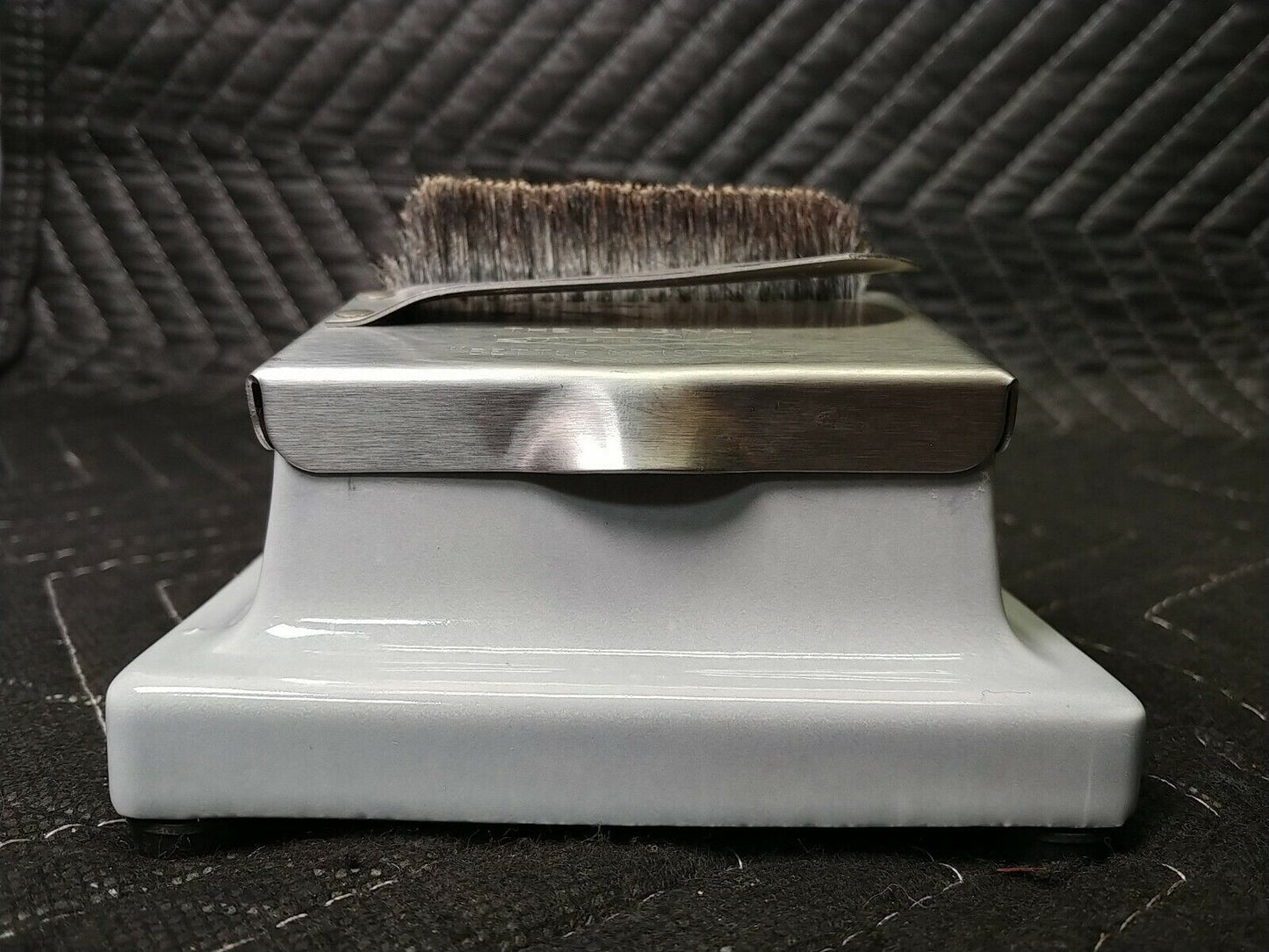 Vtg The Original Pike Better Moistener Stamps Gray Ceramic Porcelain Blotter
