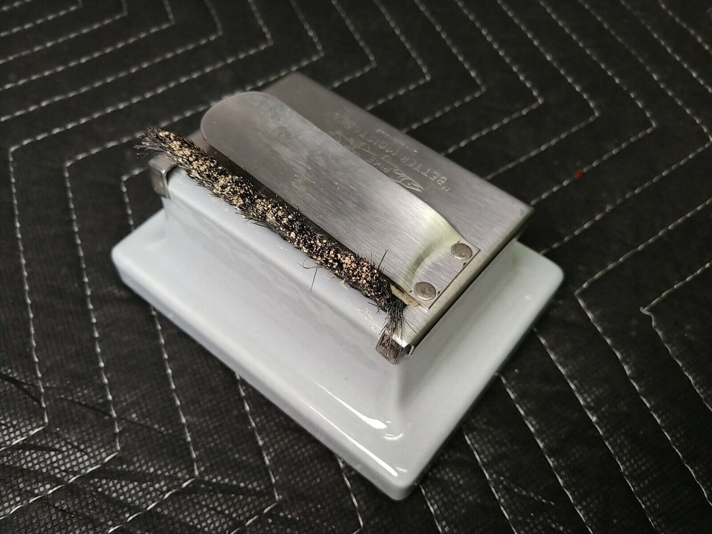 Vtg The Original Pike Better Moistener Stamps Gray Ceramic Porcelain Blotter