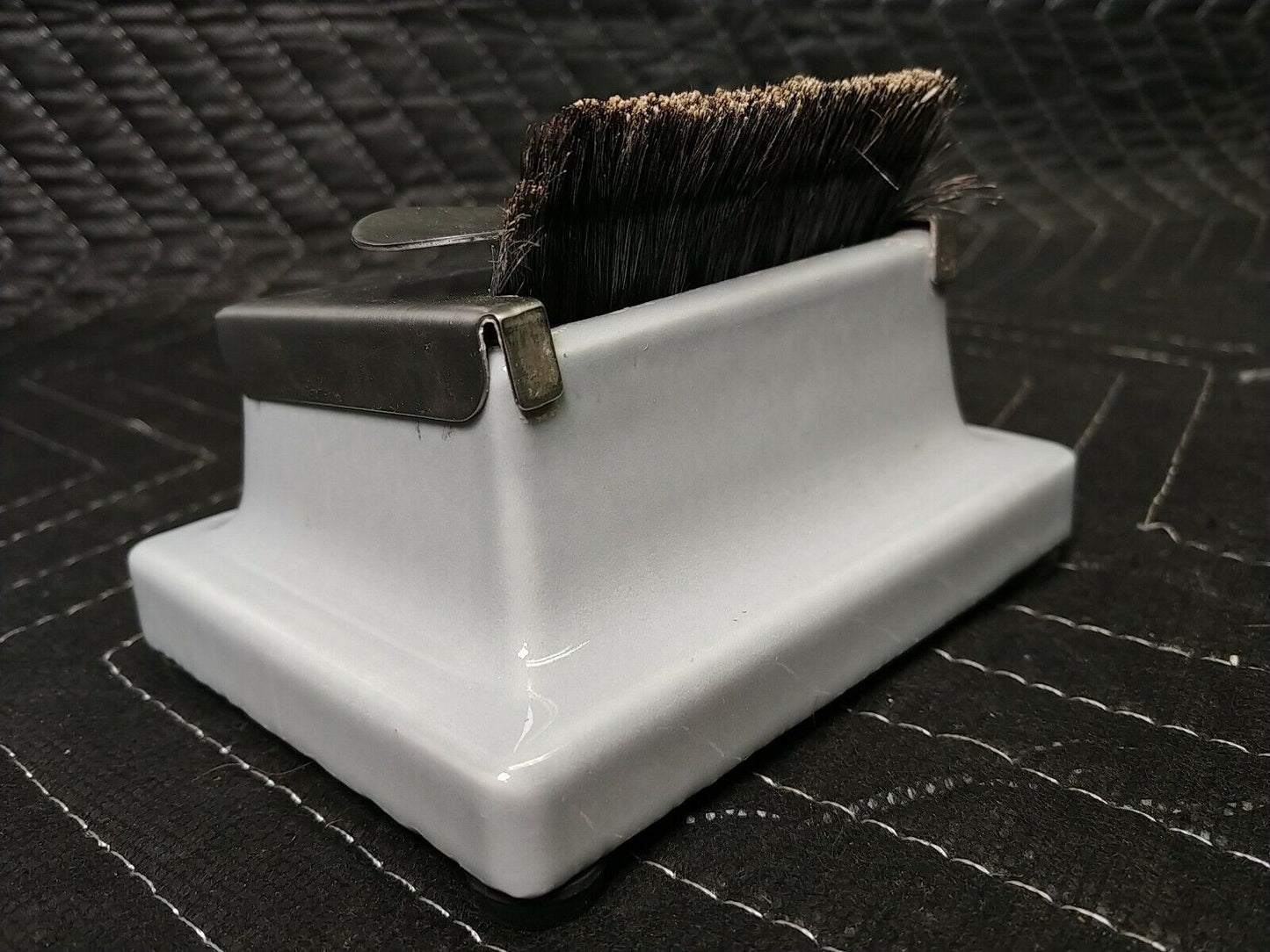 Vtg The Original Pike Better Moistener Stamps Gray Ceramic Porcelain Blotter