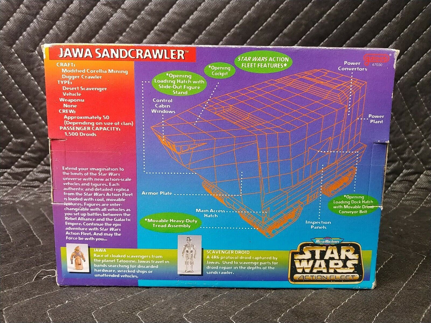 Vintage Star Wars Action Fleet Jawa Sandcrawler Micro Machines Galoob