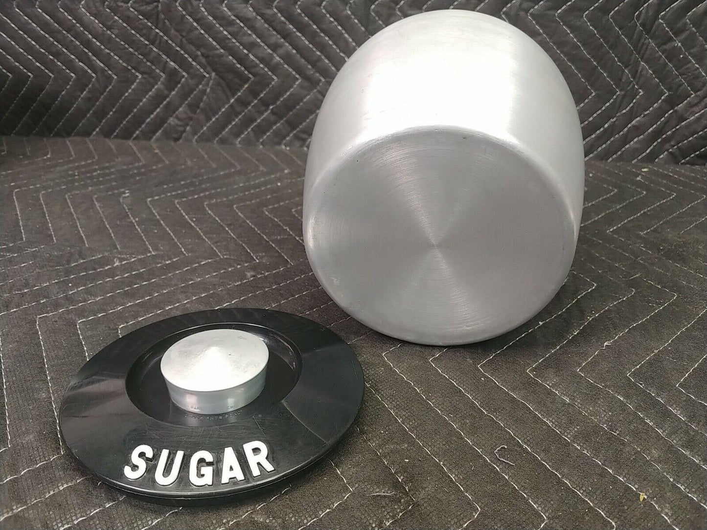 VTG Kromex Spun Aluminum 3 Pc Canister Set Tea, Sugar, Coffee