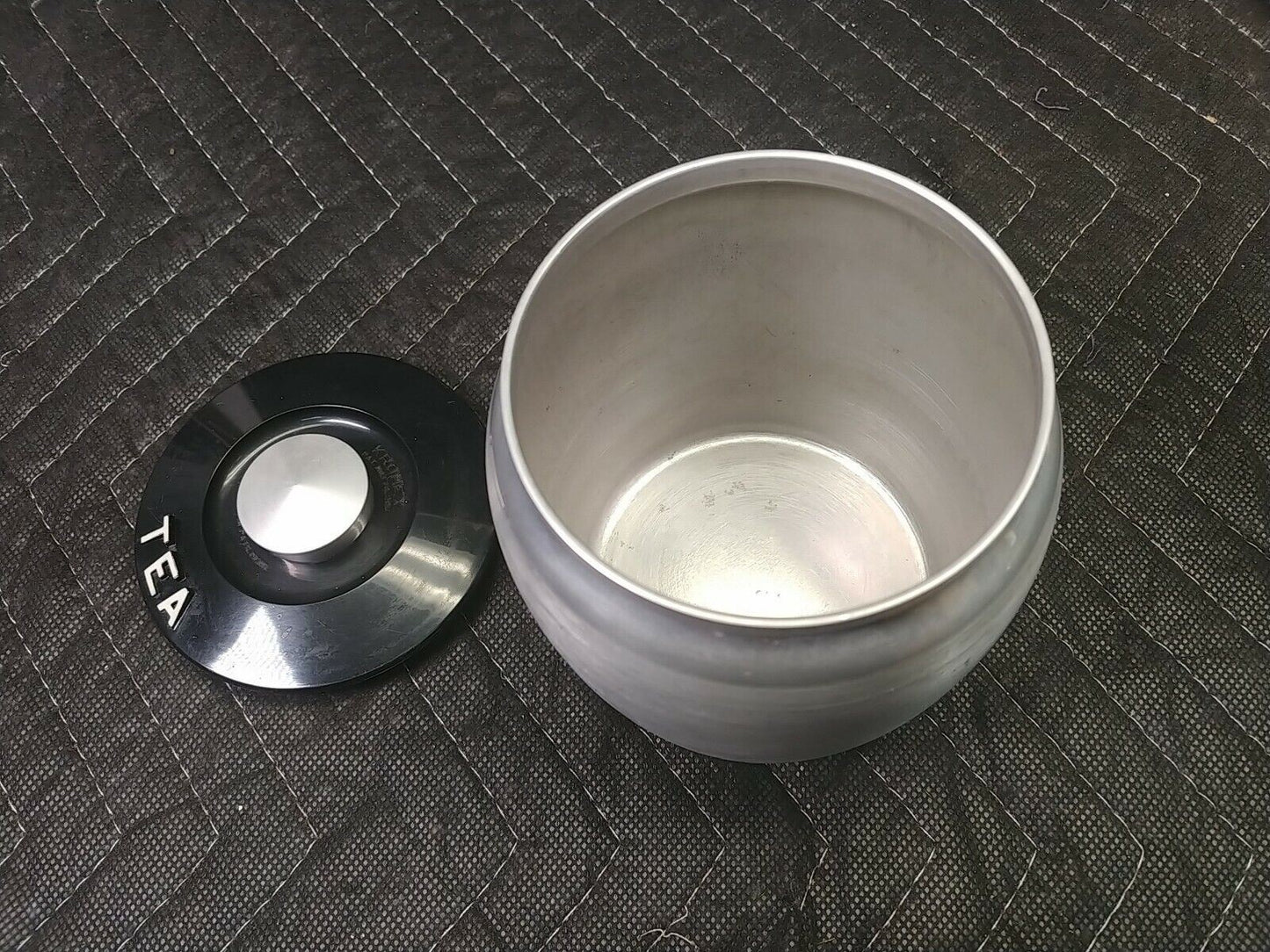 VTG Kromex Spun Aluminum 3 Pc Canister Set Tea, Sugar, Coffee