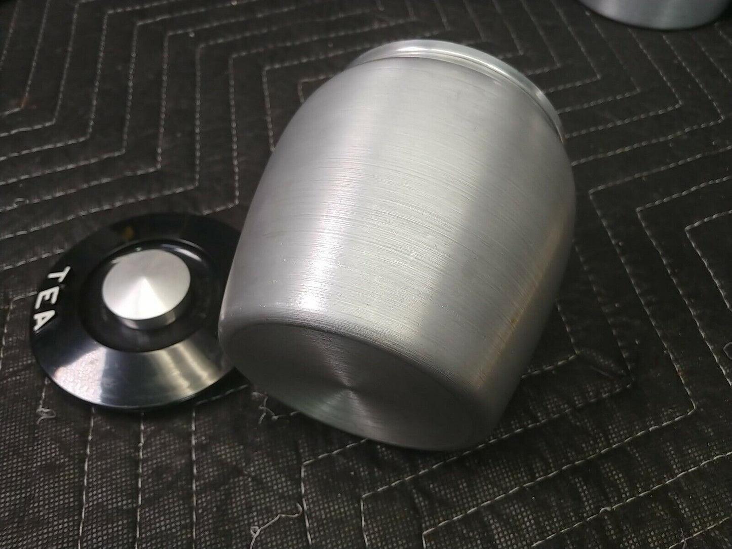 VTG Kromex Spun Aluminum 3 Pc Canister Set Tea, Sugar, Coffee