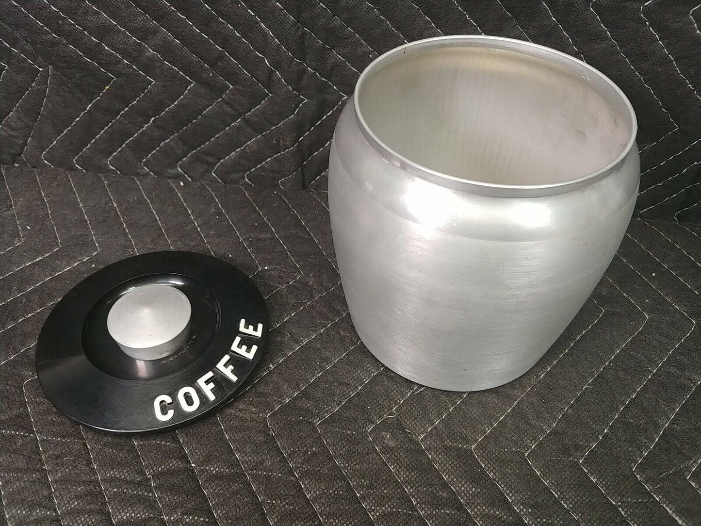 VTG Kromex Spun Aluminum 3 Pc Canister Set Tea, Sugar, Coffee