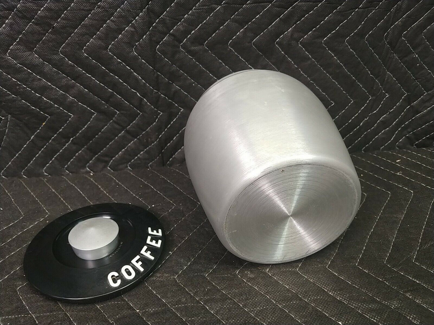 VTG Kromex Spun Aluminum 3 Pc Canister Set Tea, Sugar, Coffee