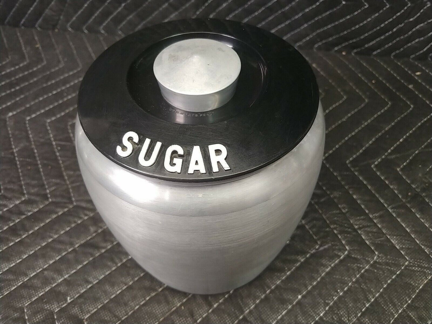 VTG Kromex Spun Aluminum 3 Pc Canister Set Tea, Sugar, Coffee