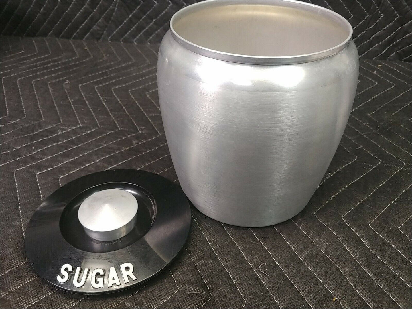 VTG Kromex Spun Aluminum 3 Pc Canister Set Tea, Sugar, Coffee