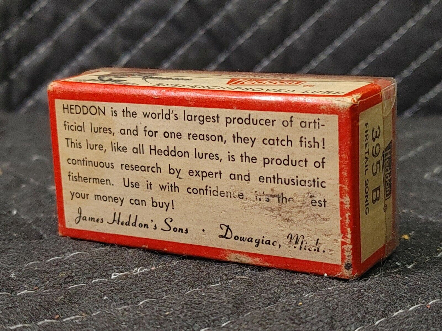 Vintage Heddon Firetail Sonic 395 B in Box w/ insert - Black