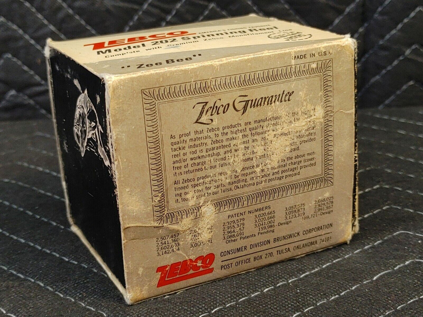 Vintage Zebco 202- Spinning Reel head with Box and Instructions ZeeBee