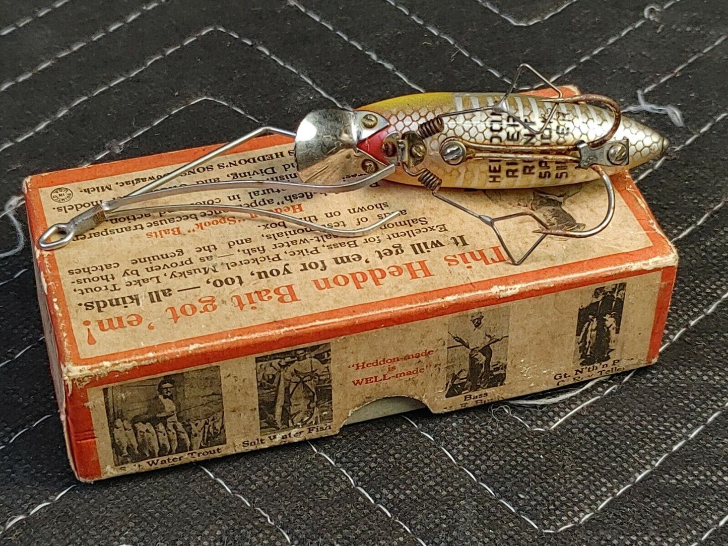 Heddon Yellow Shore River Runt No Snag w/ Original Box & Paper