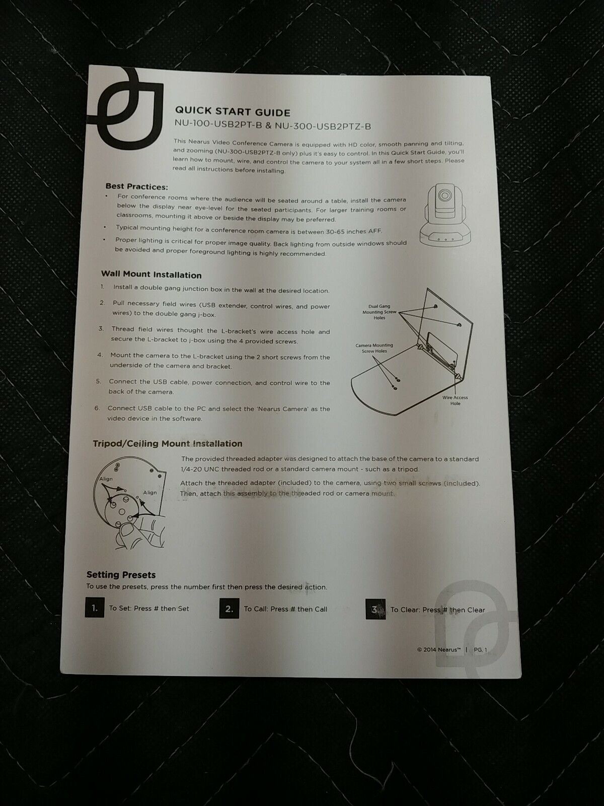 Nearus USB Web Conferencing Camara NU-300-USB2PTz-B