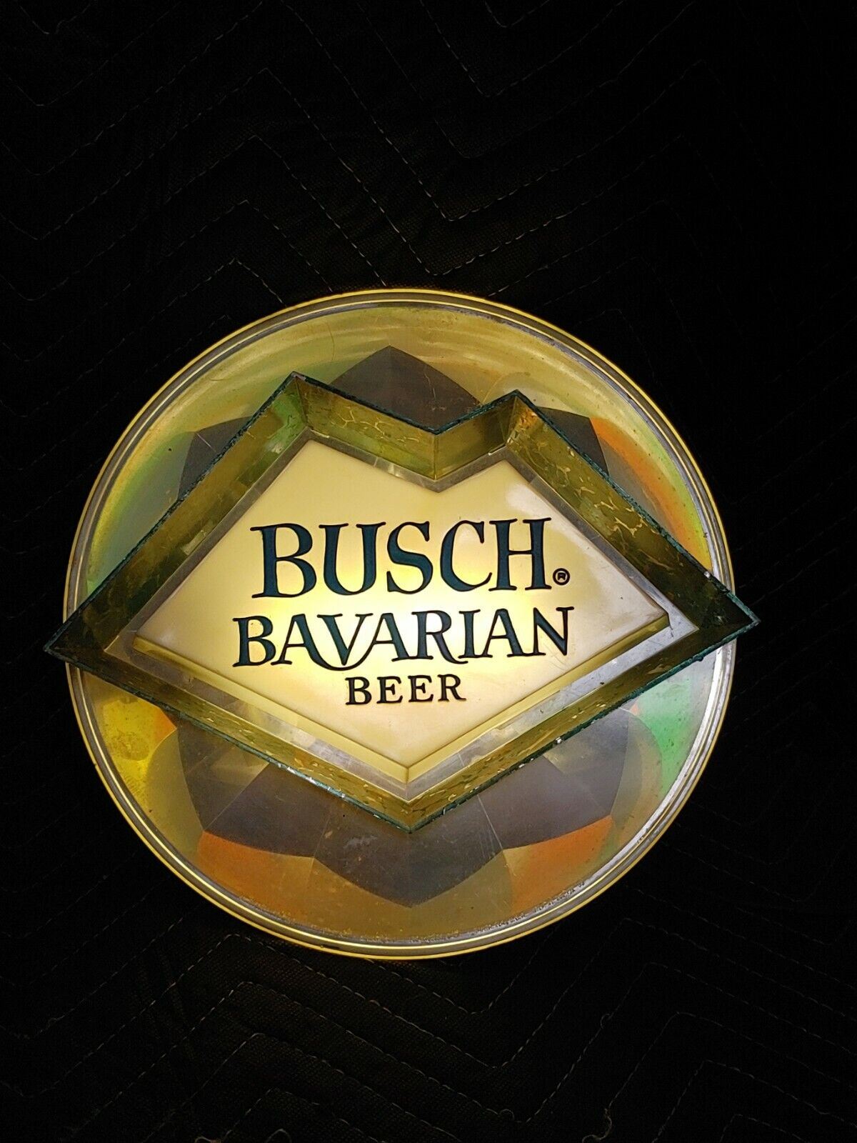 Vintage Busch Bavarian Beer Lighted Motion Sign - Kaleidoscope Rainbow BarBack