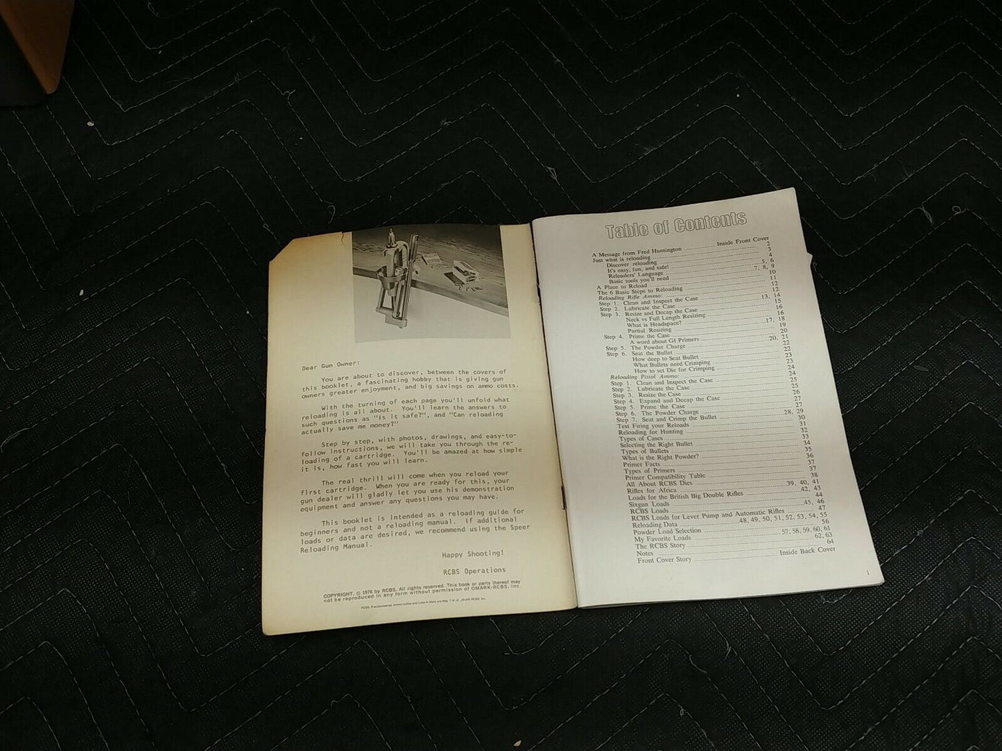 1976 RCBS Reloading Guide Fourth Edition Fred Huntington Booklet