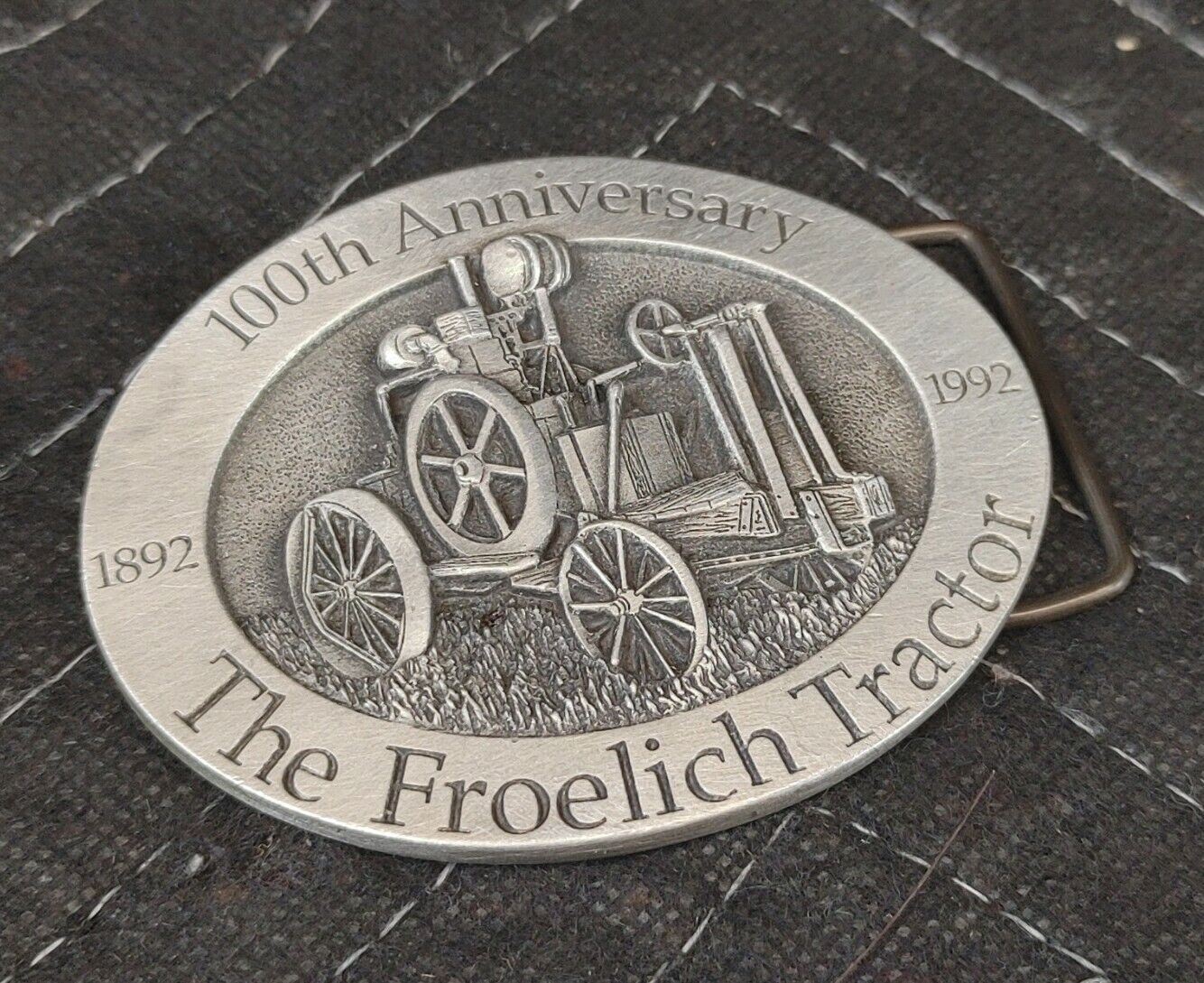 vtg limited Froelich Tractor 100th Aniversary Deere & Company PEWTER BELT BUCKLE