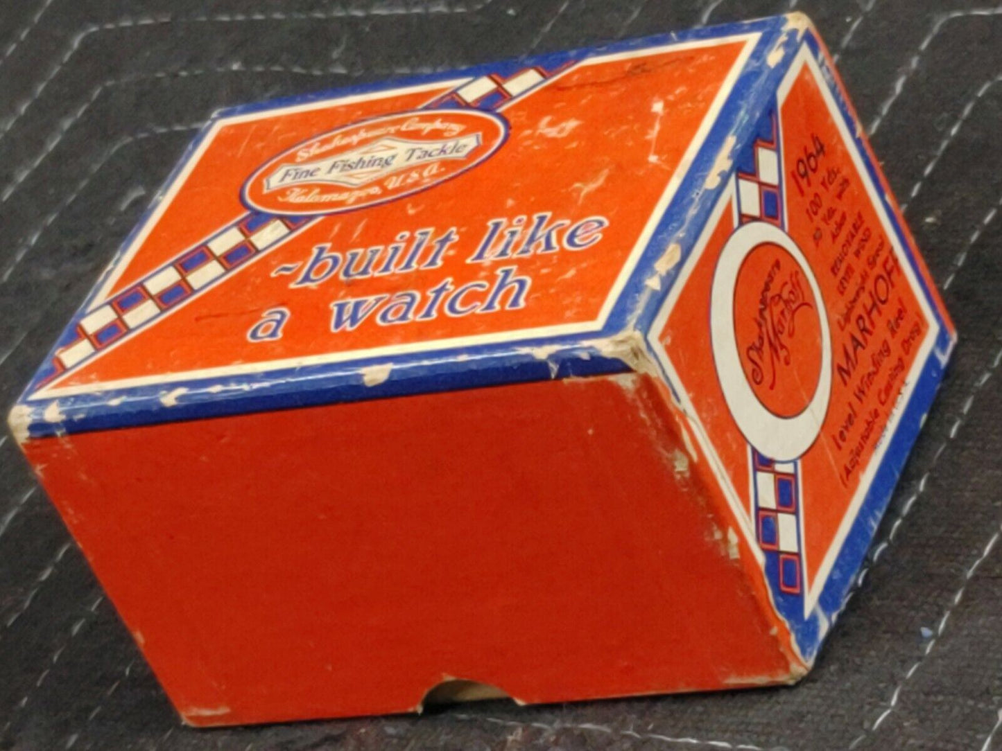 Shakespeare Marhoff No. 1964 Nickel Silver Fishing Reel Model GE w/Box + Insert