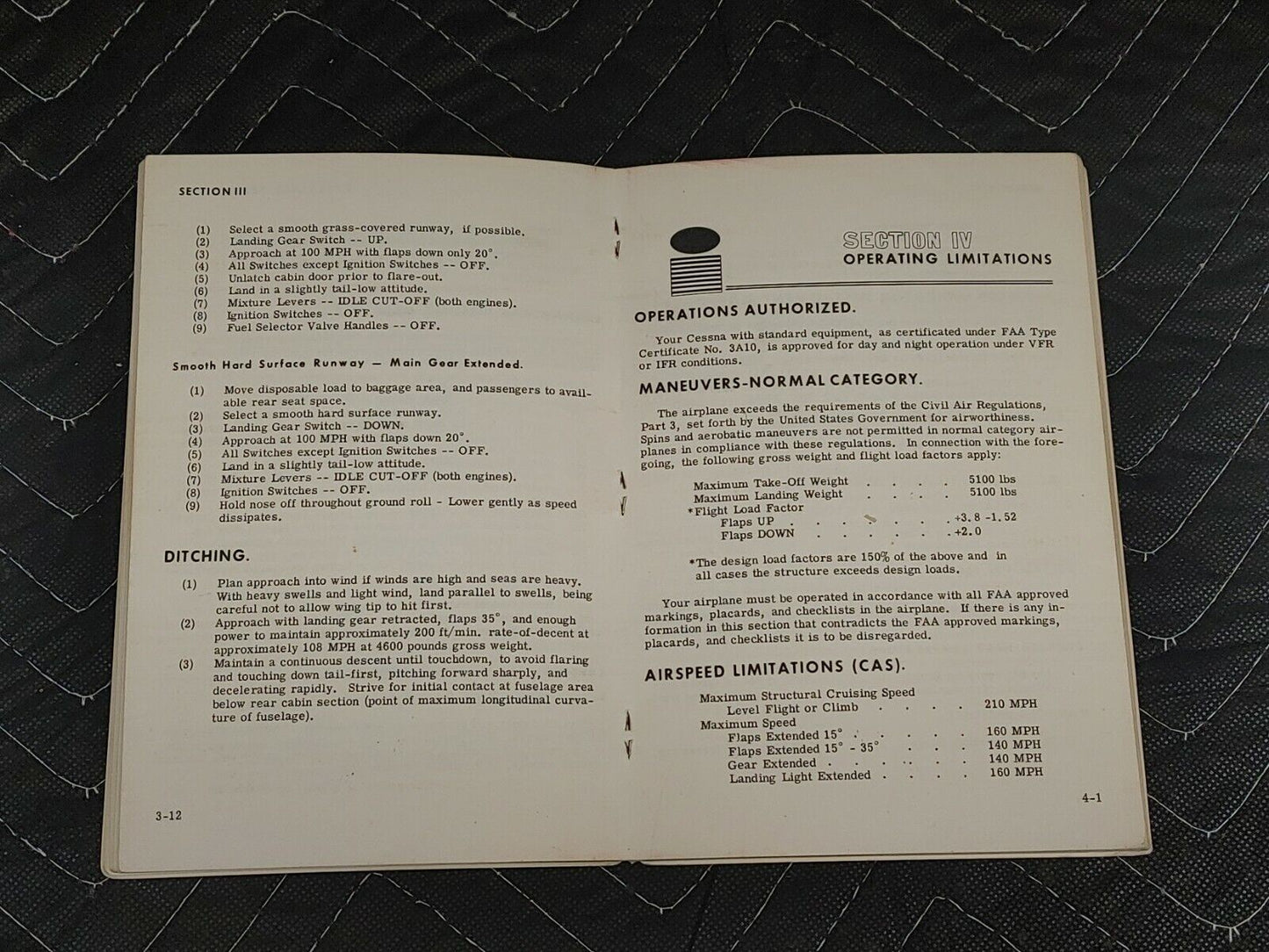 Cessna Three Ten Owner’s Manual Softback