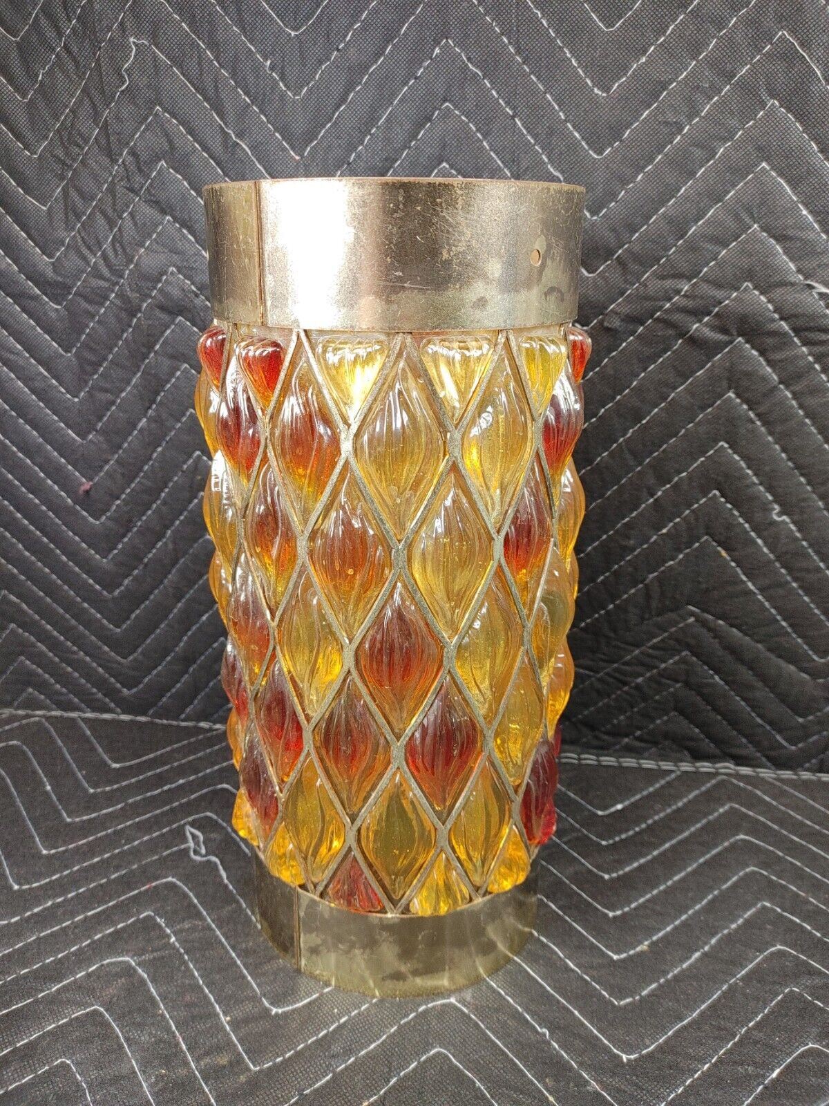 Mid-Century Mod Acrylic Lucite Chain Hanging Color Pendant Lamp 12.5 inch