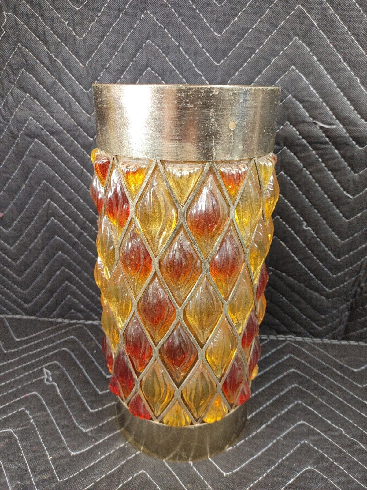 Mid-Century Mod Acrylic Lucite Chain Hanging Color Pendant Lamp 12.5 inch