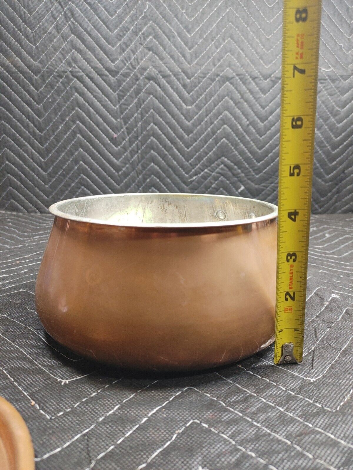 Garanti Villedieu French Copper Tin Pot  w/ lid - screw handle (not included)