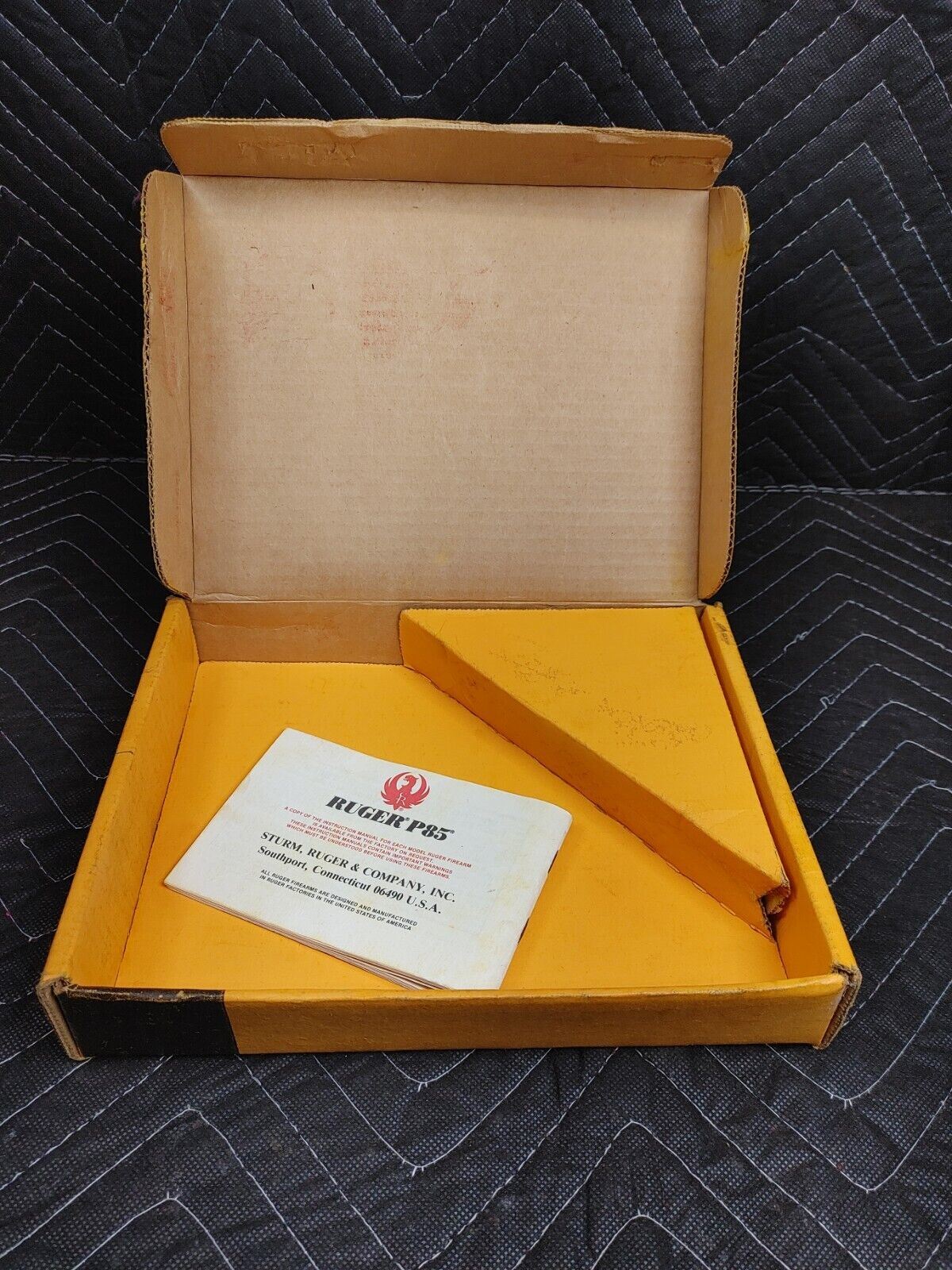 Ruger P85 9mm Factory Pistol Box with Manual (No Firearm, Box & Manual only)