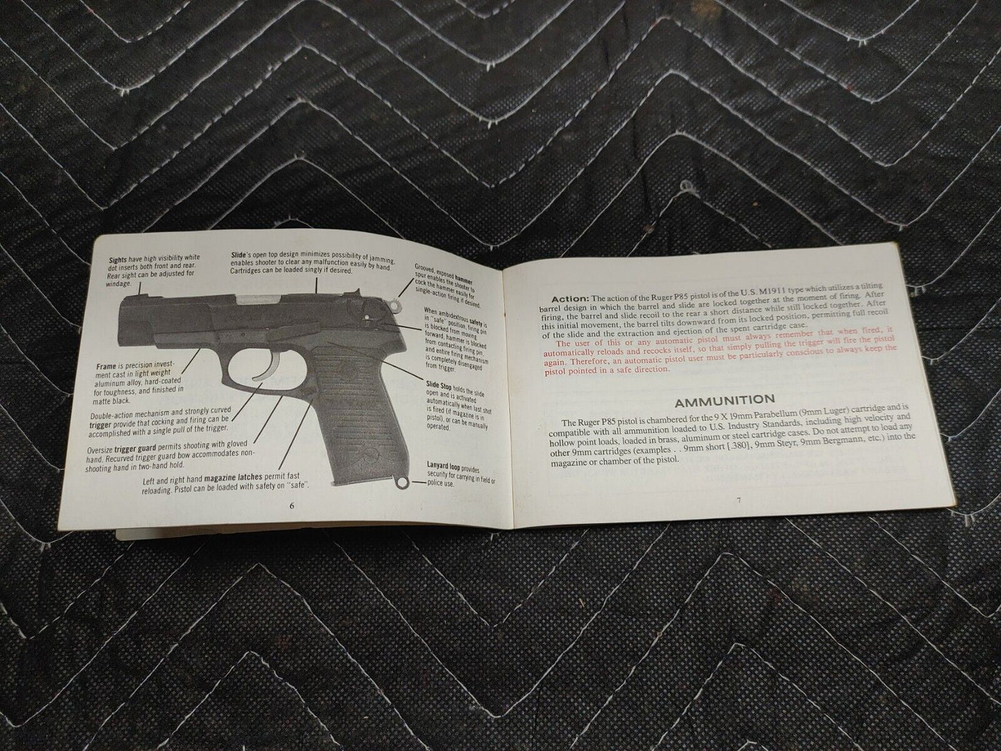 Ruger P85 9mm Factory Pistol Box with Manual (No Firearm, Box & Manual only)