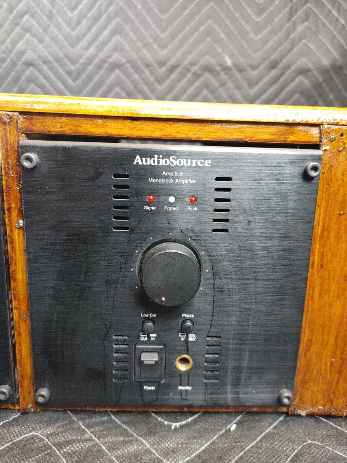 2x AudioSource AMP 5.3 Monoblock Power Amplifier in Custom Wood Case