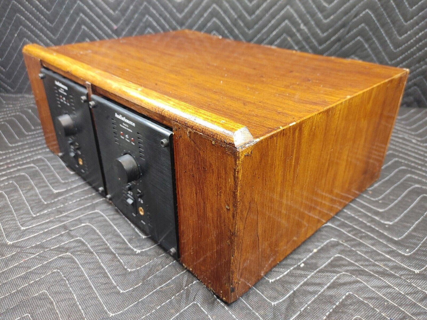 2x AudioSource AMP 5.3 Monoblock Power Amplifier in Custom Wood Case