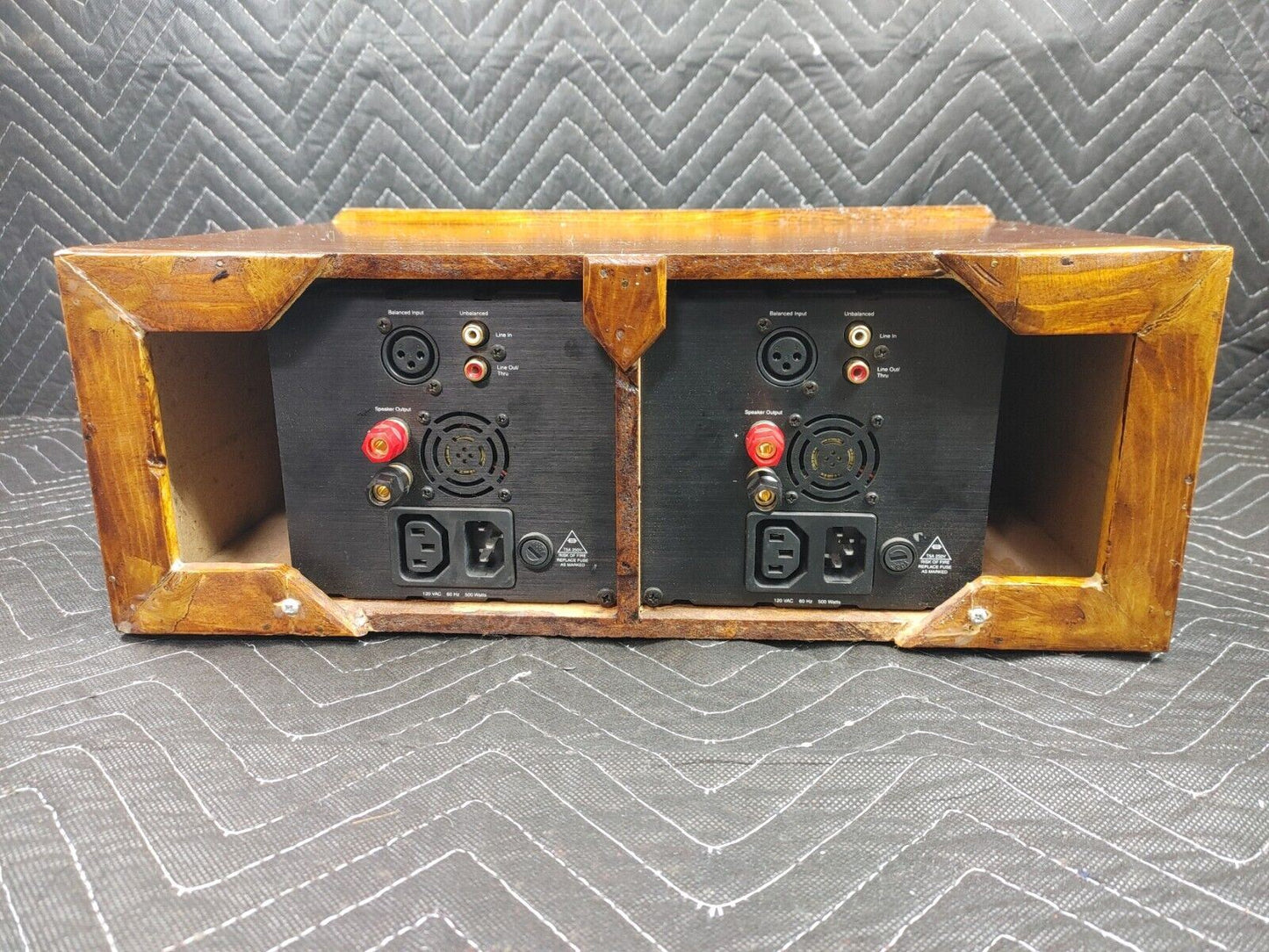 2x AudioSource AMP 5.3 Monoblock Power Amplifier in Custom Wood Case