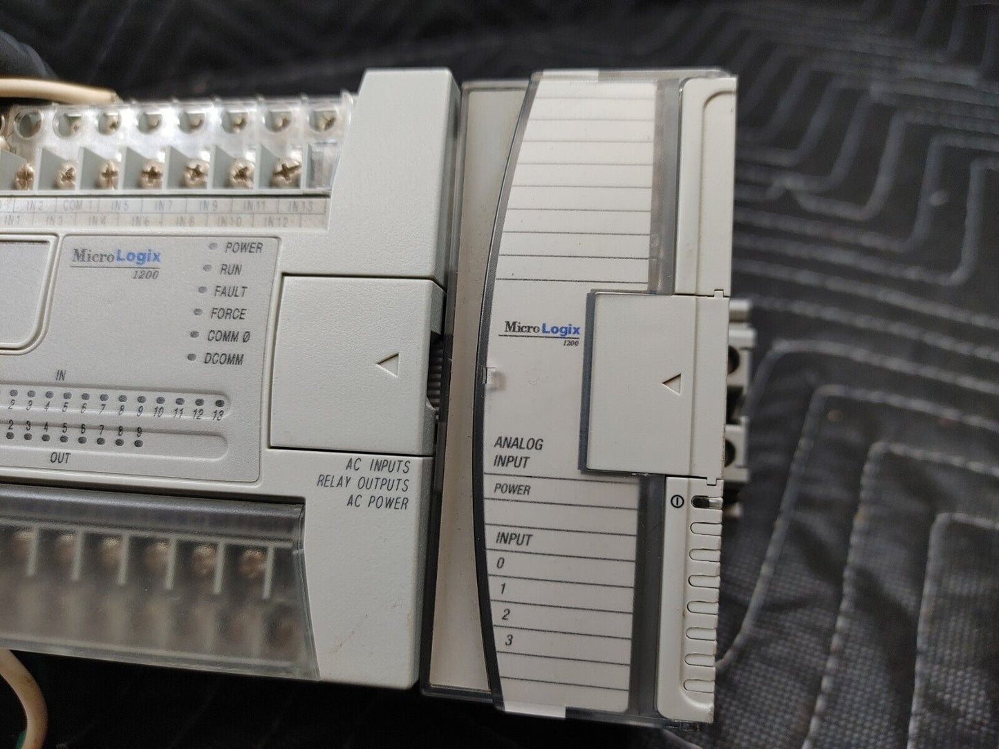 AB Micrologix 1200 1762-L24BXB PLC & 1762-IF4 REV A 4 CH Analog Input Module