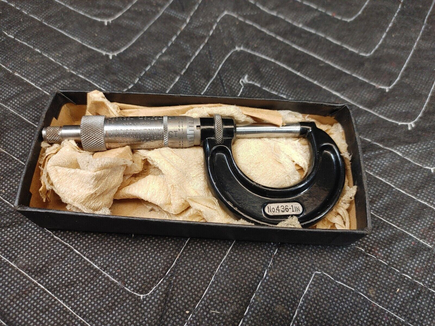 NOS Starrett 0-1" Outside Diameter Micrometer No 436 Ratchet Stop Case Excellent