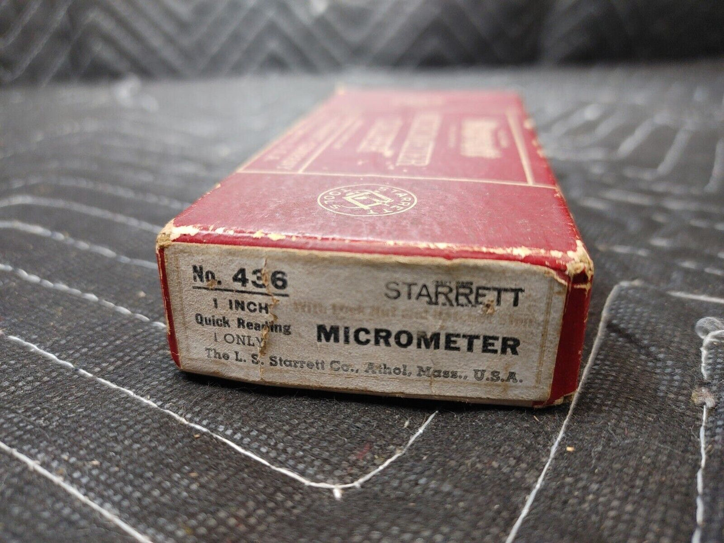NOS Starrett 0-1" Outside Diameter Micrometer No 436 Ratchet Stop Case Excellent