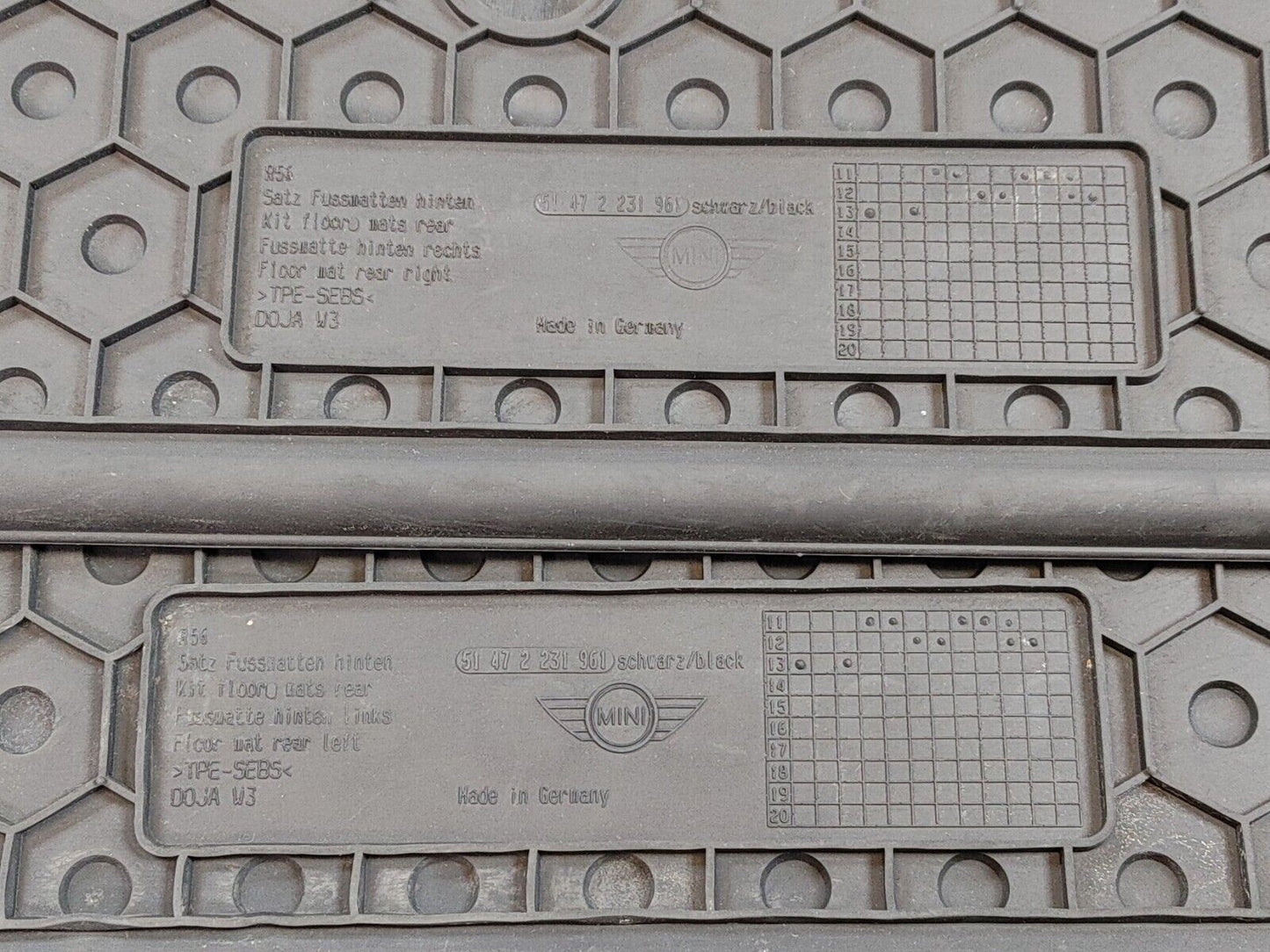 Mini Cooper S Rubber Front Floormats 07-13 R56 OEM