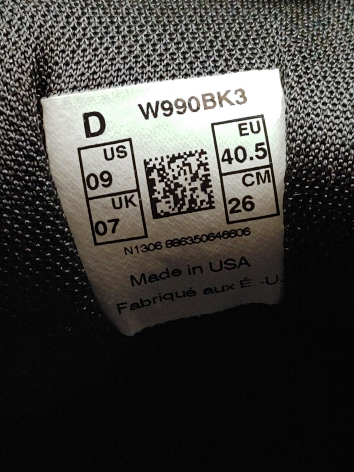 New Balance 990v3 W990BK3 Black Suede Running Shoes USA 990 v3 Women’s Size 9 D