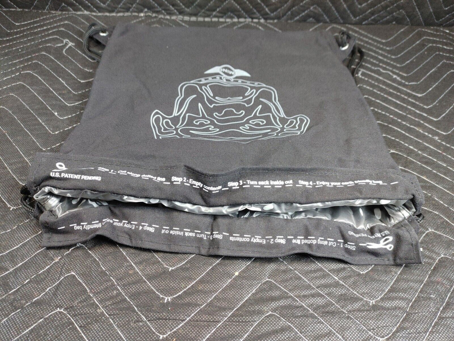 Mini Cooper Car Drawstring Cinch Bag Sack English Bulldog Plastic Lined Logo