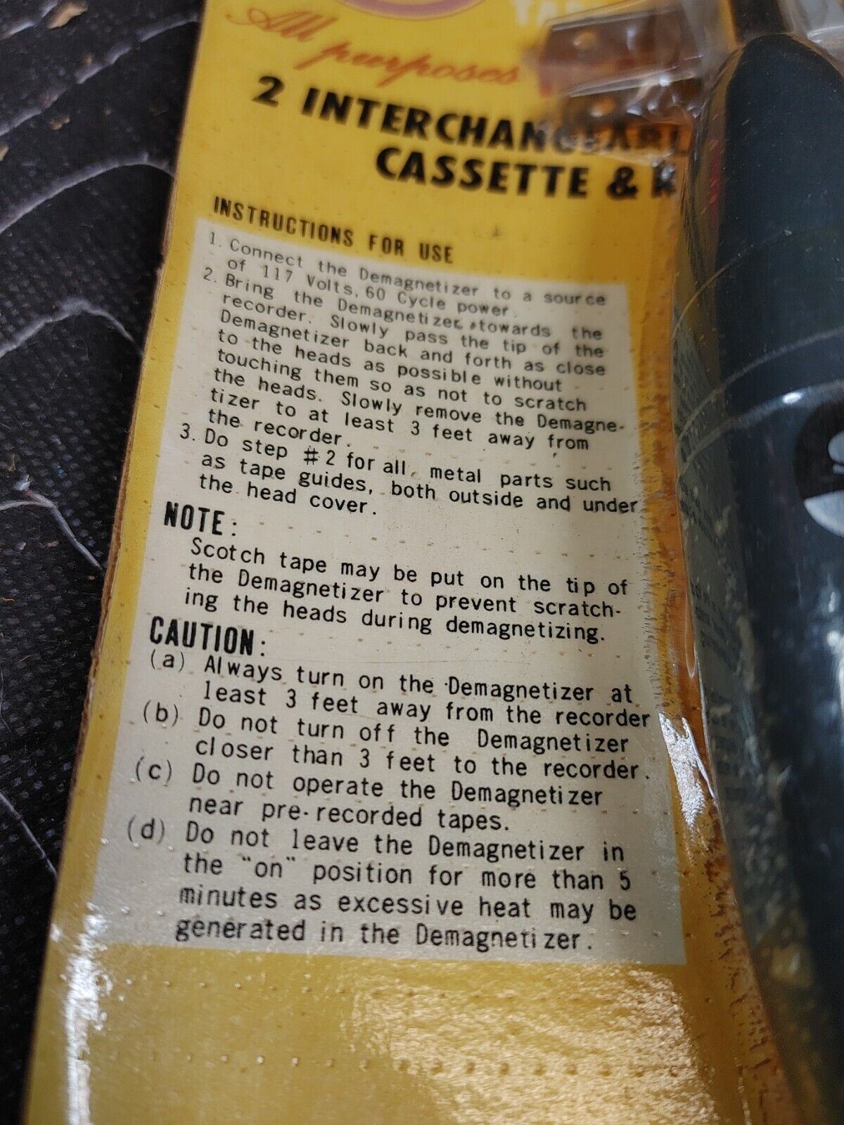 NOS Skyline K-26 Tape Head Demagnetizer  NEW / NEVER USED