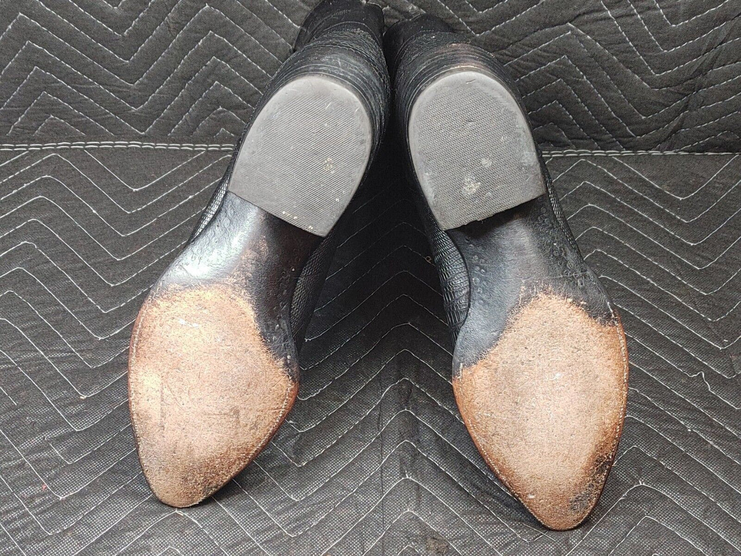 Lucchese Black Leather Boots Western Cowboy Men's 8.5 D L608303 USA Made