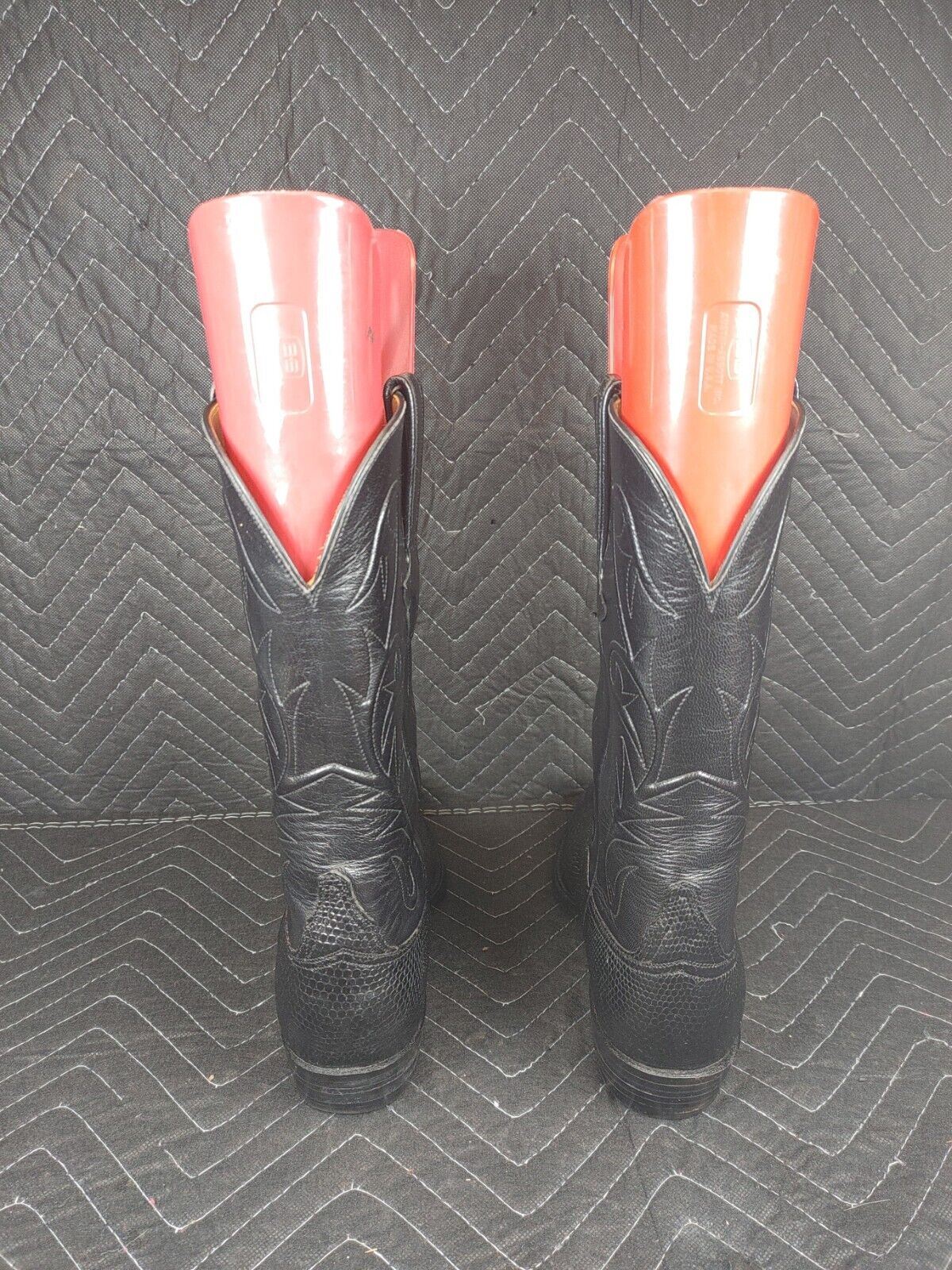 Lucchese Black Leather Boots Western Cowboy Men's 8.5 D L608303 USA Made