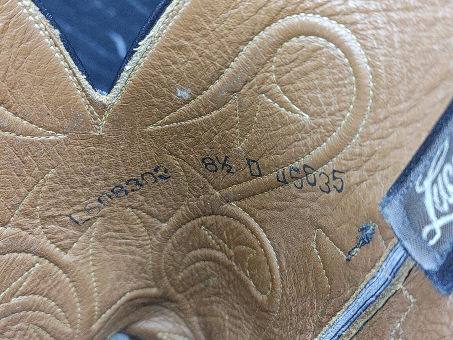 Lucchese Black Leather Boots Western Cowboy Men's 8.5 D L608303 USA Made