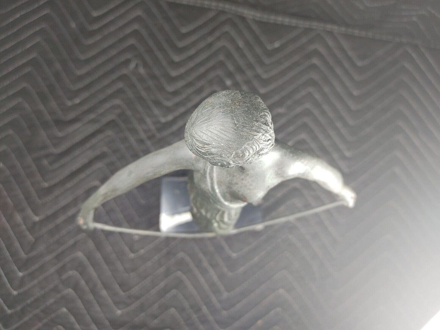 Art Deco Sculpture Woman Holding a Bow Archer Bronze Statue 15.5"
