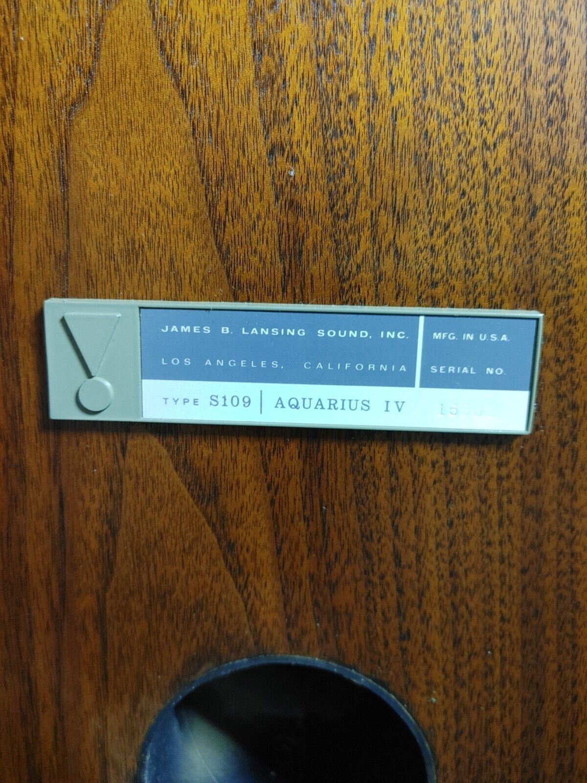 1x Vintage JBL Aquarius IV S109 Speaker Mid Century James B. Lansing Classics