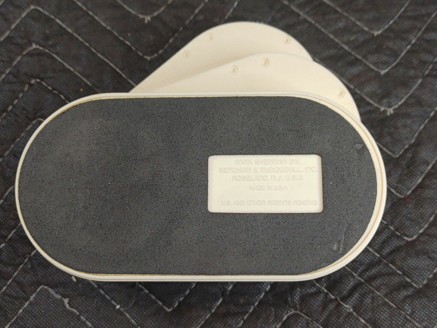 Vintage MCM Beige Plastic 70s Swivel Desk Organizer Vanity Craft Box Pencil Cup