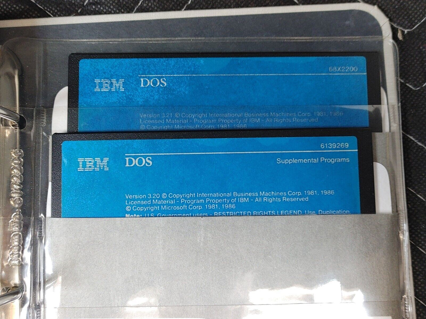 IBM DOS Disk Operating System Reference Binder w/ Disks 3.20 & 3.21