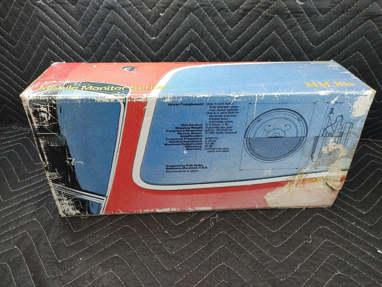 BOX & INSERTS ONLY - POLK AUDIO 100W 6.5" MOBILE MONITOR 10a CAR AUDIO SPEAKERS