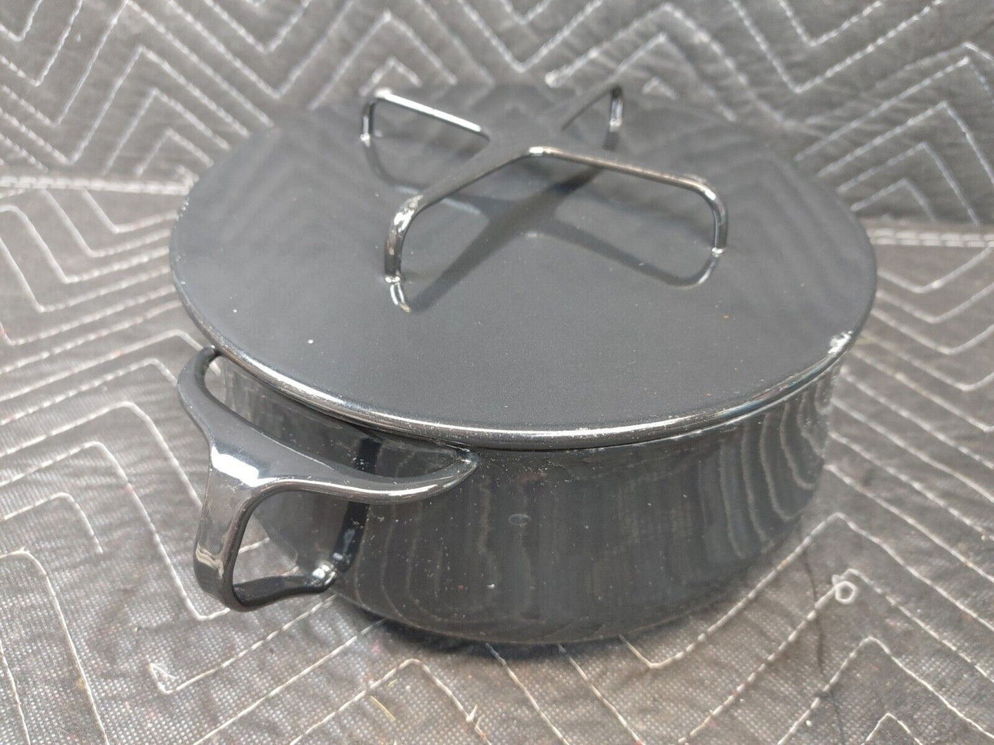 Vtg Dansk Kobenstyle Dutch Oven Lidded Pot France Black 8.5”D