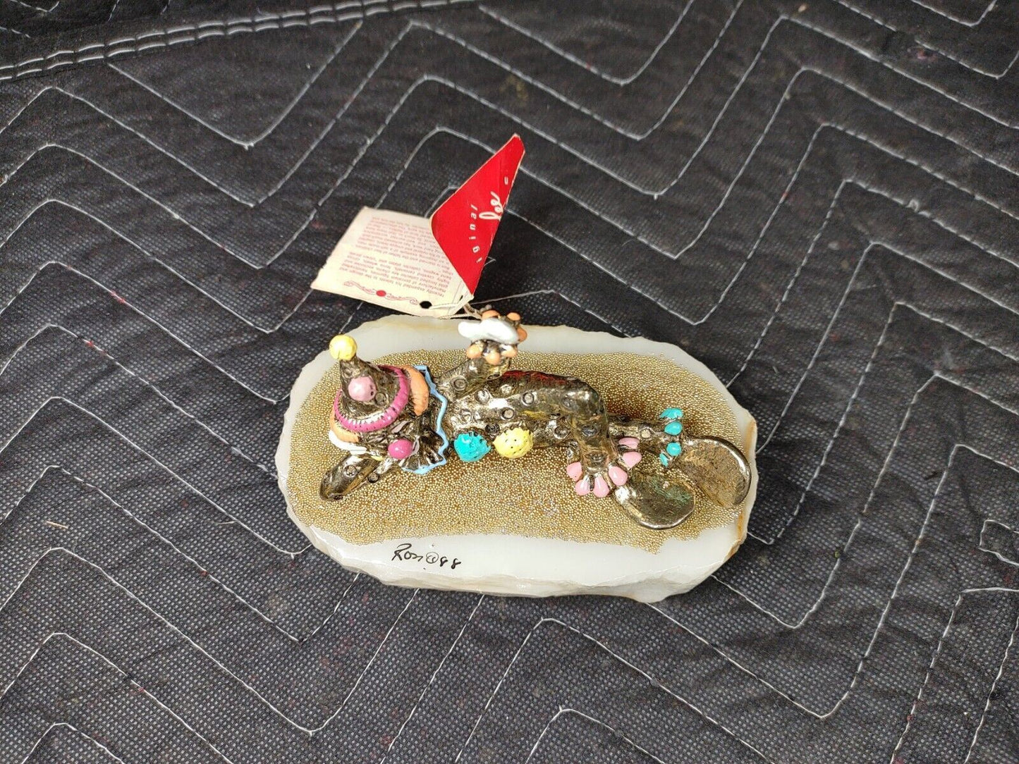 Ron Lee Clowns Brass / Metal Lounging Clown 1988, Signed By Artist Marble Base